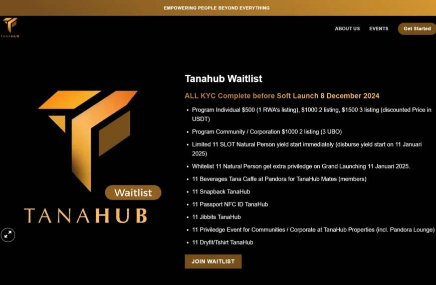 Proyek RWA Tanahub Buka Waitlist untuk Early Adopter